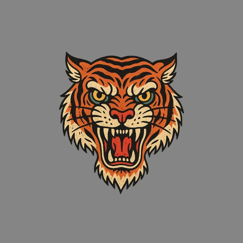 Wild Tiger Head Patch Design