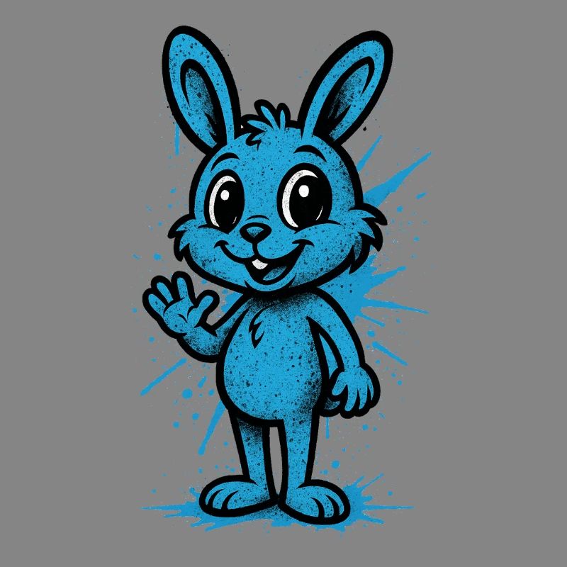 Blue Splash Bunny Graphic