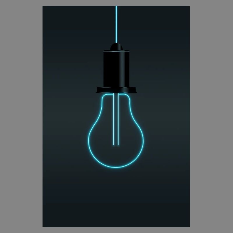 Neon Light Bulb – Electric Blue Idea