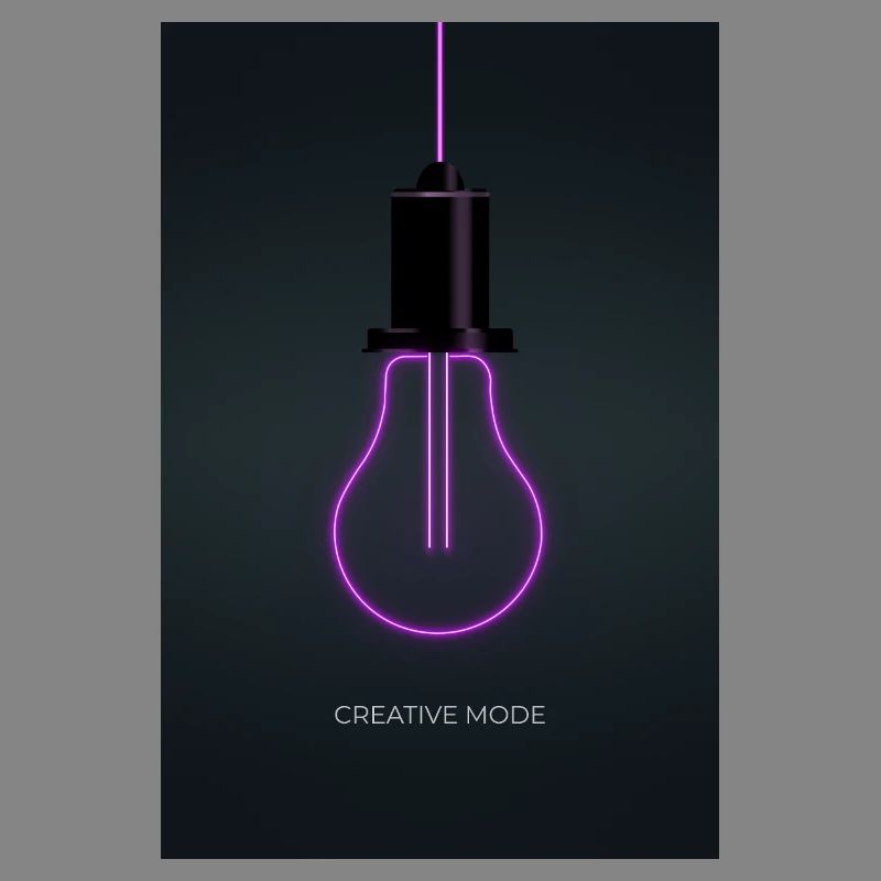 Creative Mode Neon Glühbirne Poster