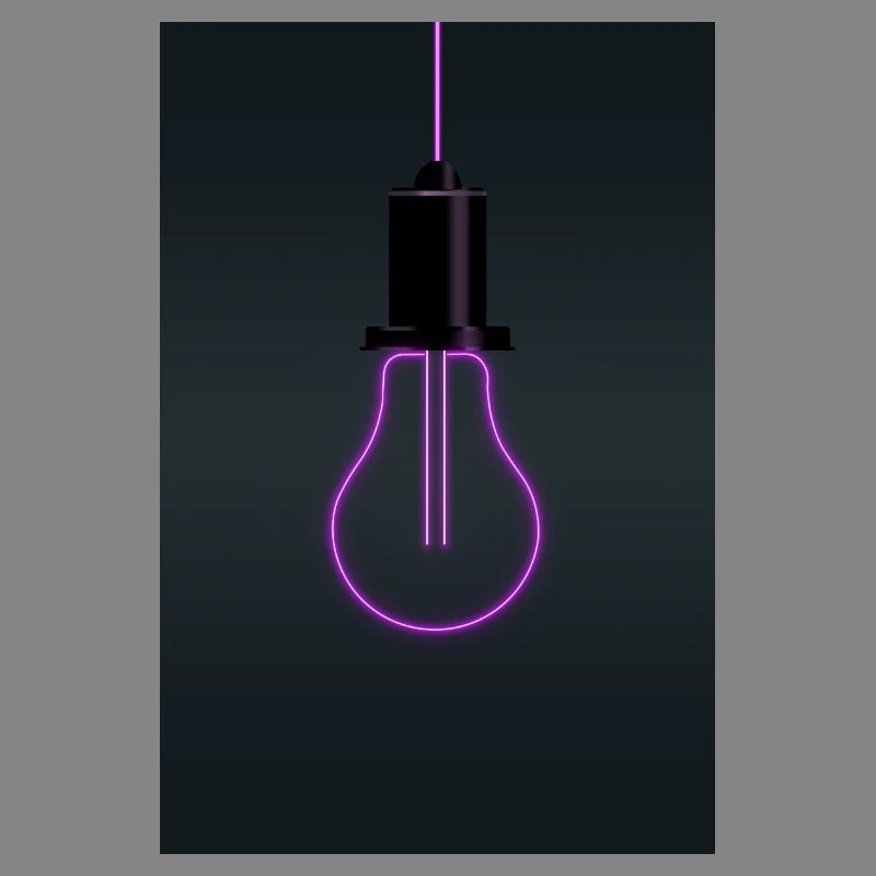 Neon Light Bulb Magenta Minimal Design