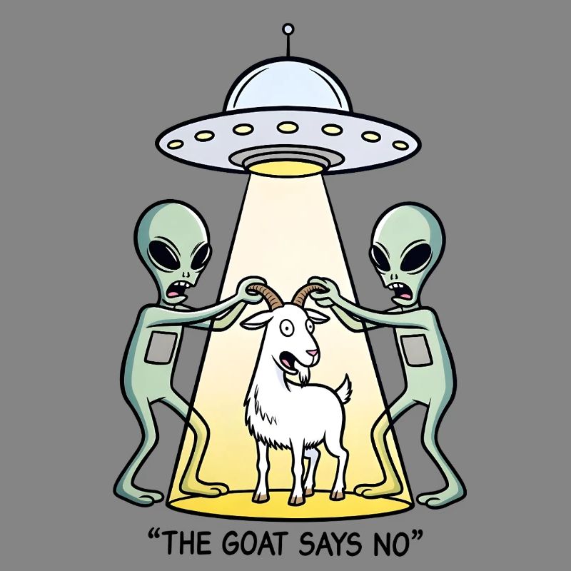 Funny Alien Kidnapping Goat