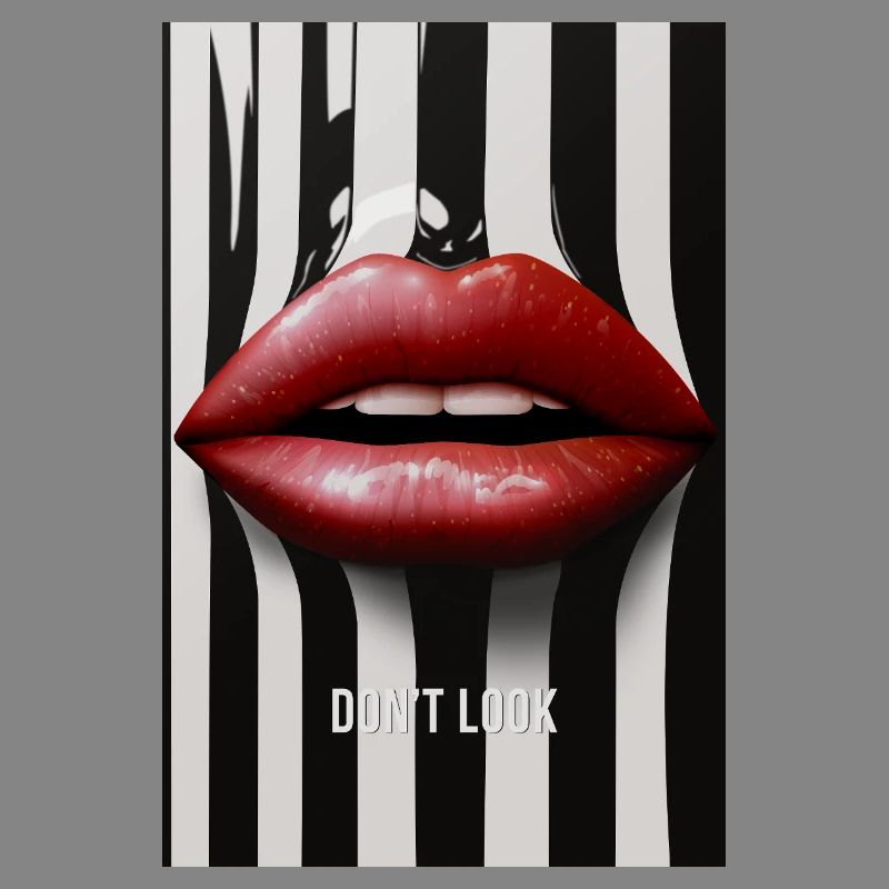 Don't Look Lips Statement Design