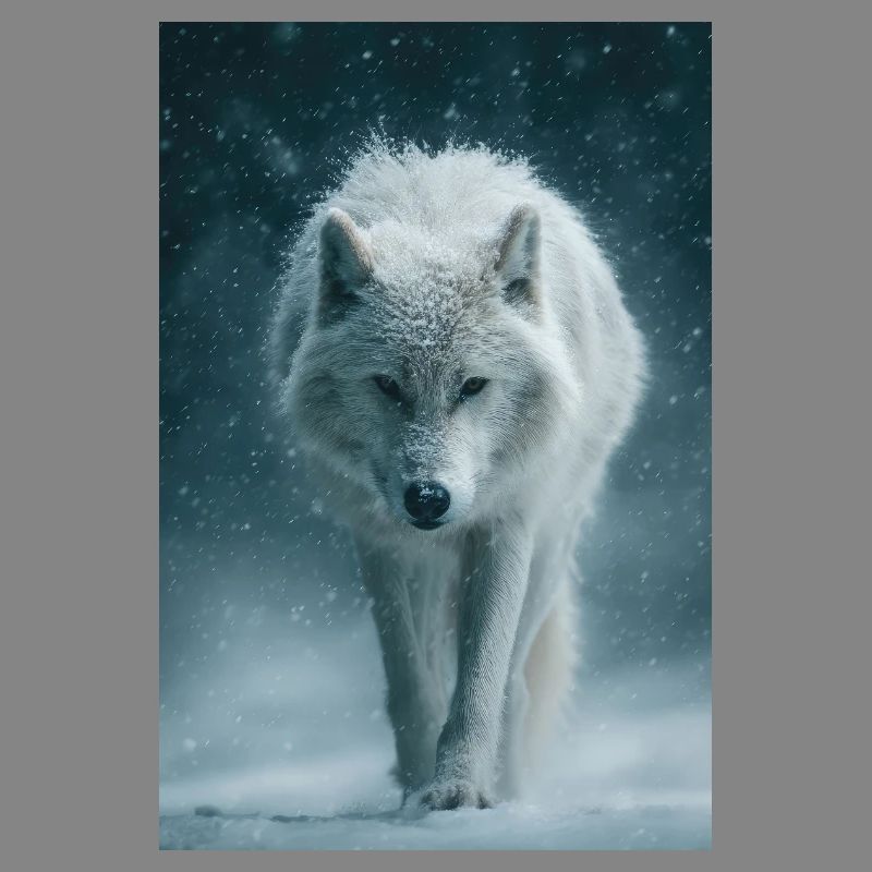 Arctic Wolf in Snowfall