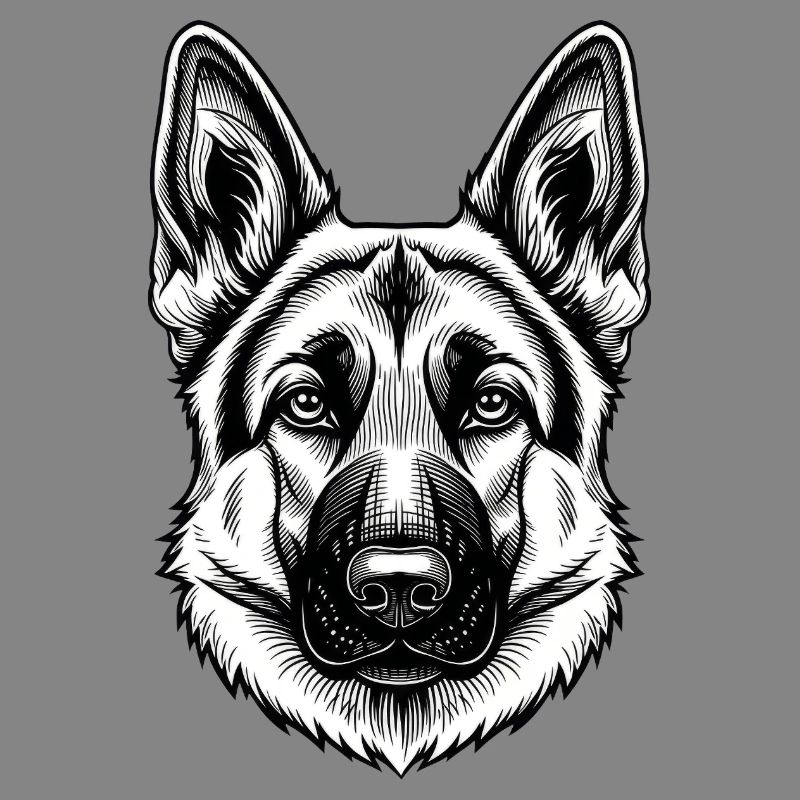 Inkline German Shepherd Head