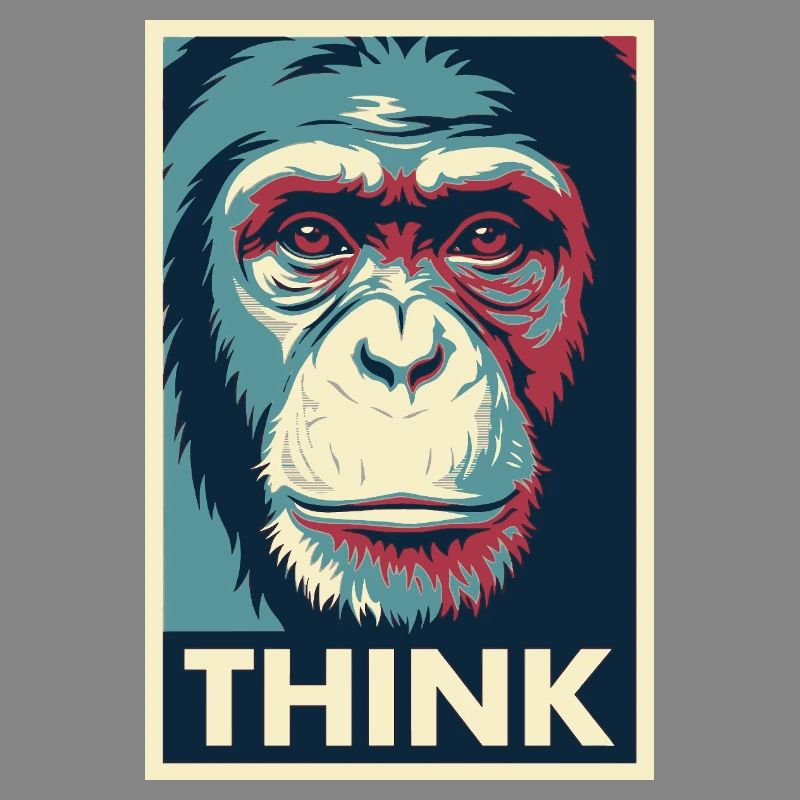 Affiche pop art Monkey Thinking