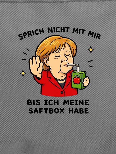 Karikatur: Politikerin mit Saftbox