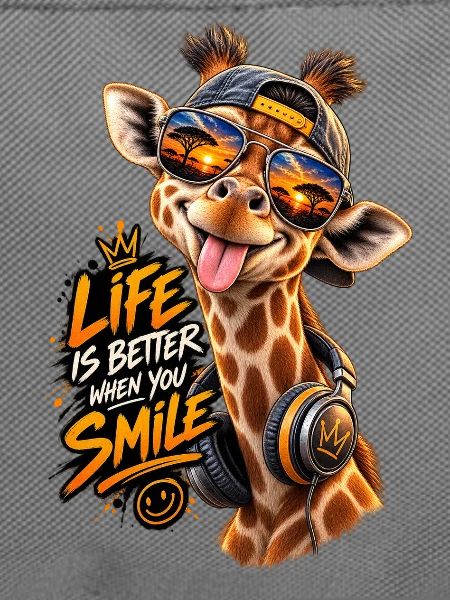 Giraffe mit Sonnenuntergang-Smile