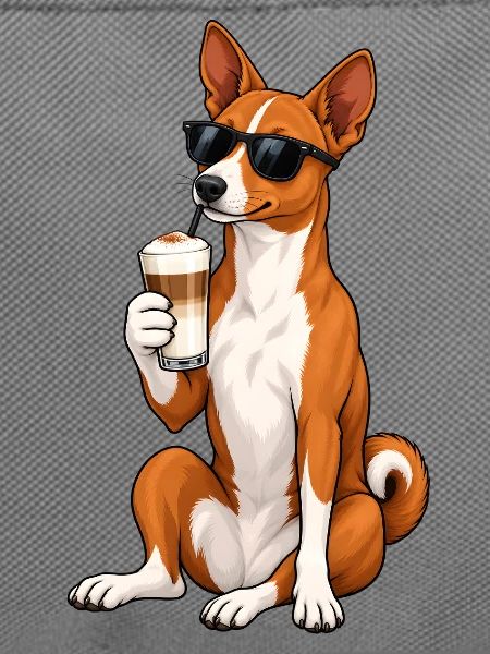 Basenji mit Latte Macchiato