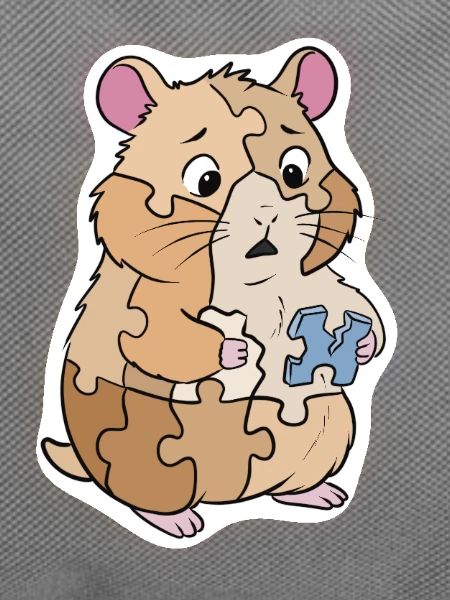 Puzzlehamster mit Rätselstück