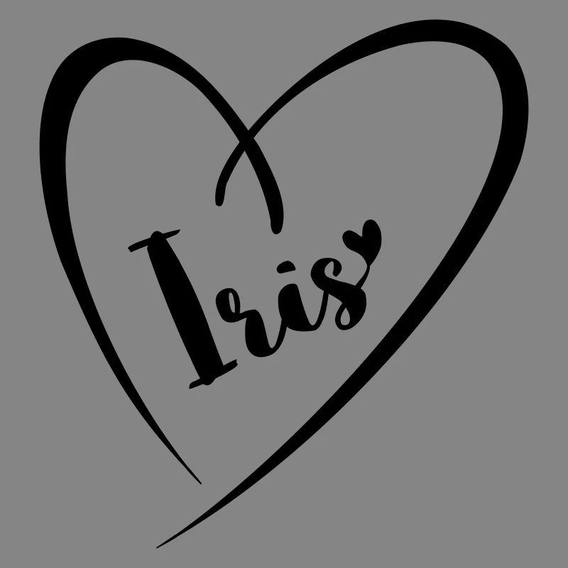 Iris surname, first name in heart frame