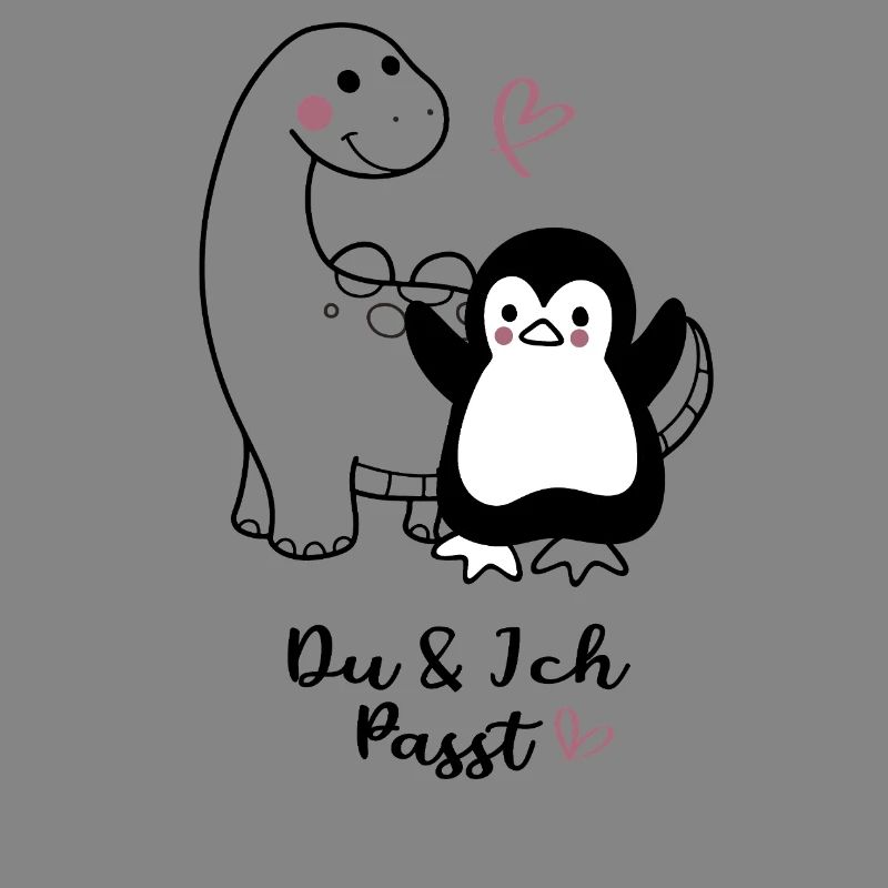Cuddly penguin with hearts