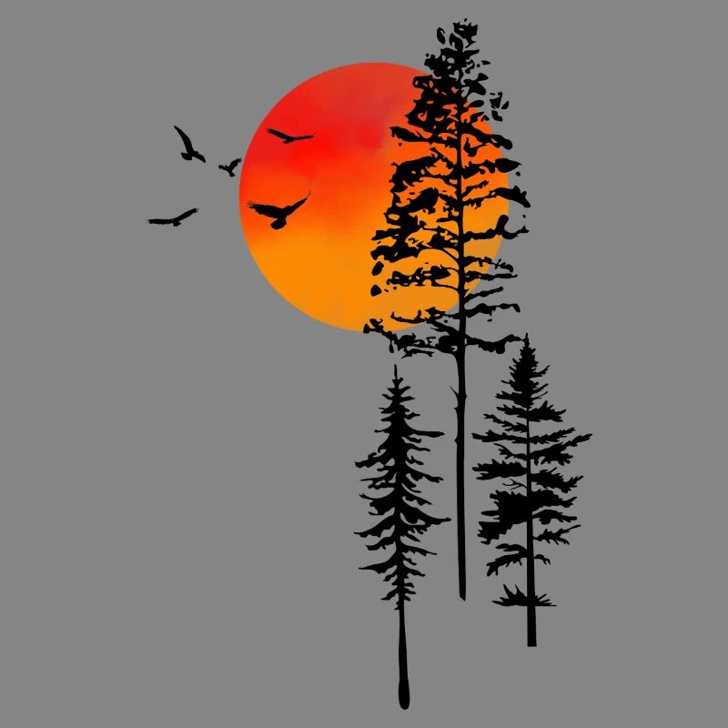 Sunrise and forest