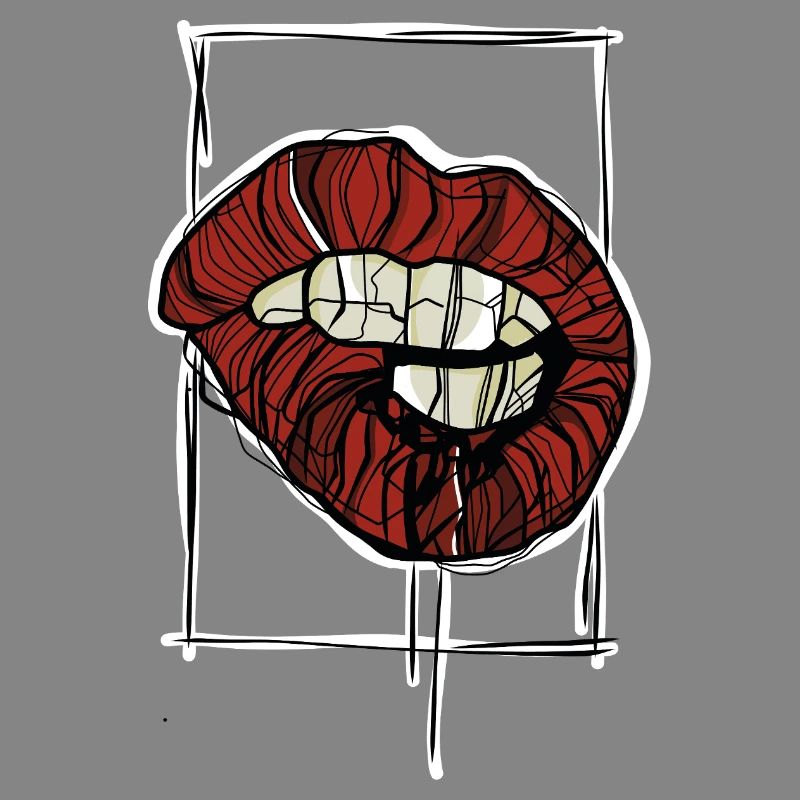 Red Lips Graphic Graphic Sketch