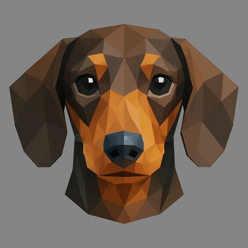 Cute Dachshund – Polygon Dog Design
