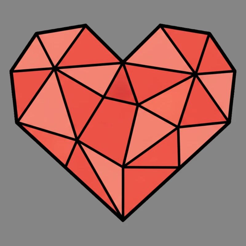 Geometric Heart Low Poly Modern Vector