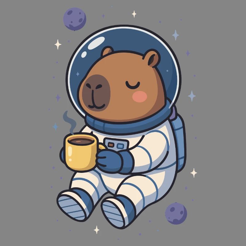 Capybara Astronaut – Kaffee im All ☕🪐