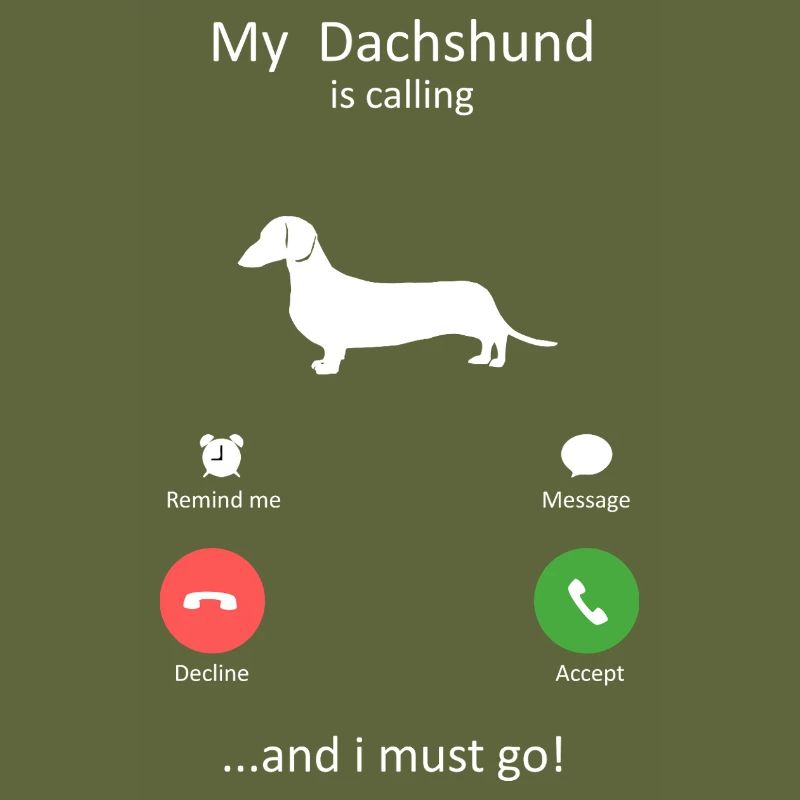 Dachshund Dog Calling Smartphone Interface Art