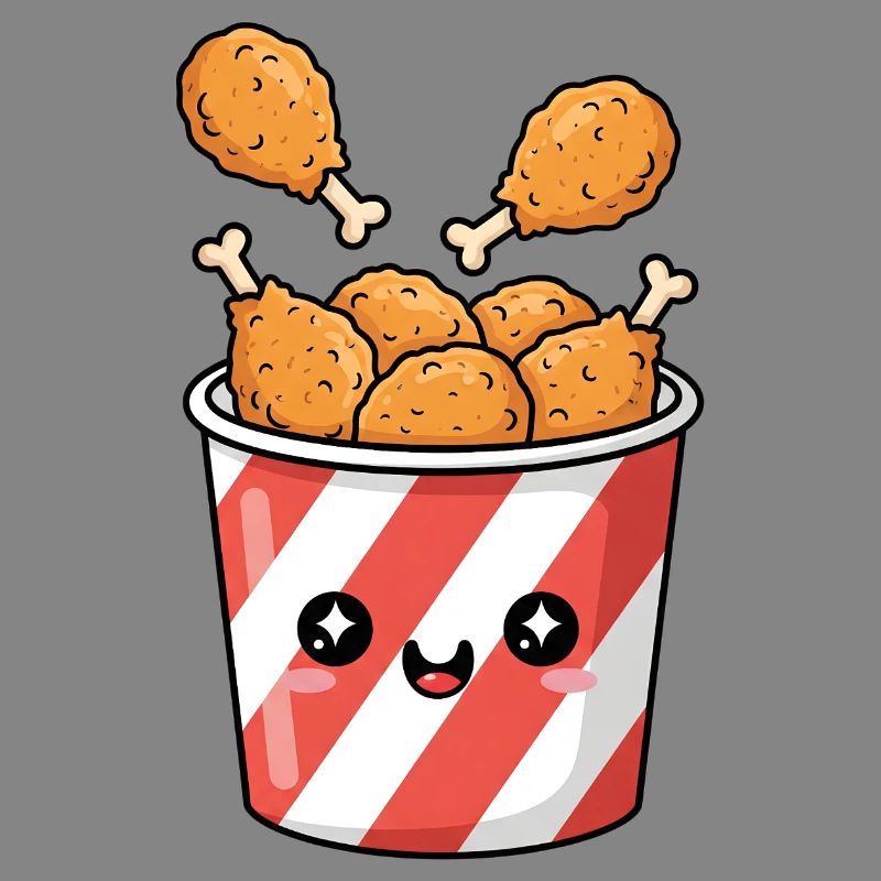 Kawaii-Brathähnchen-Eimer