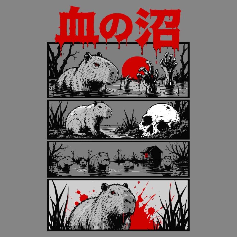 Horror Capybara Japan Style