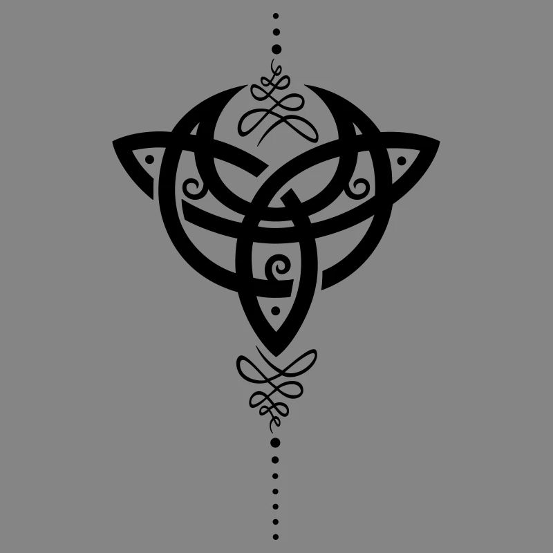 Celtic moon, crescent moon with Trinity symbol.