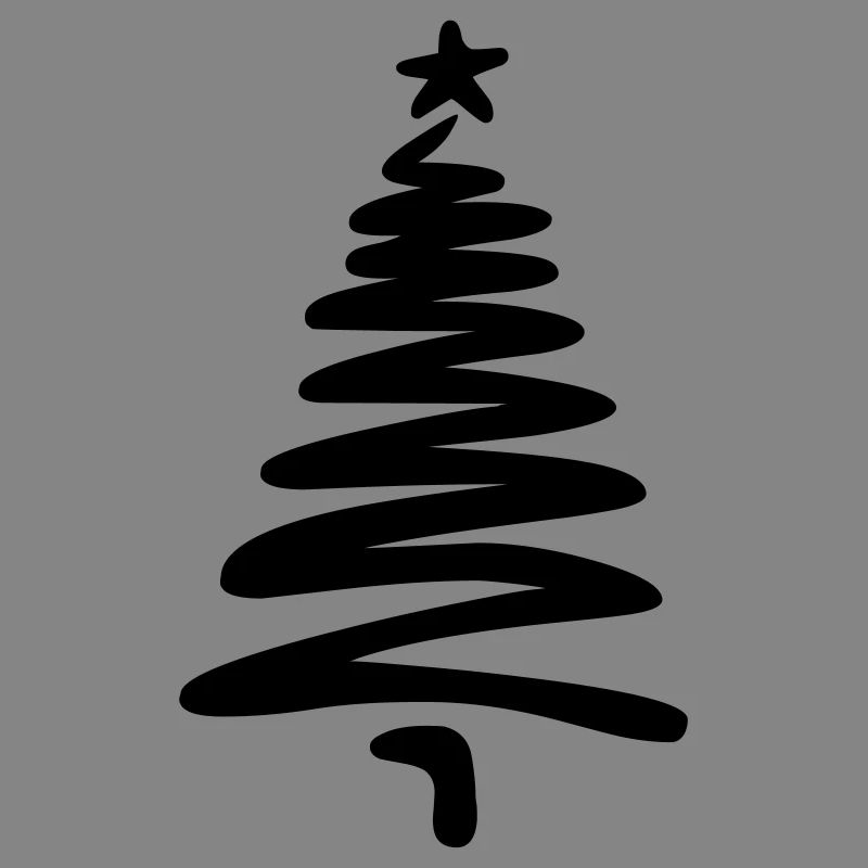 Christmas tree linear hand-drawn