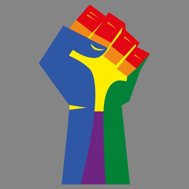 Die erhobene Faust (Regenbogenfarben)