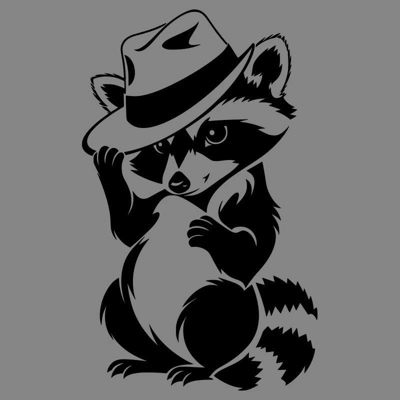 Cute raccoon with hat