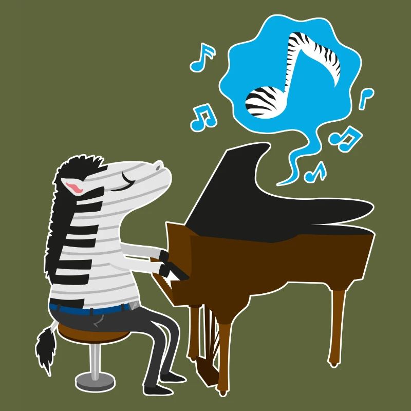 Ein Zebra spielt Klavier