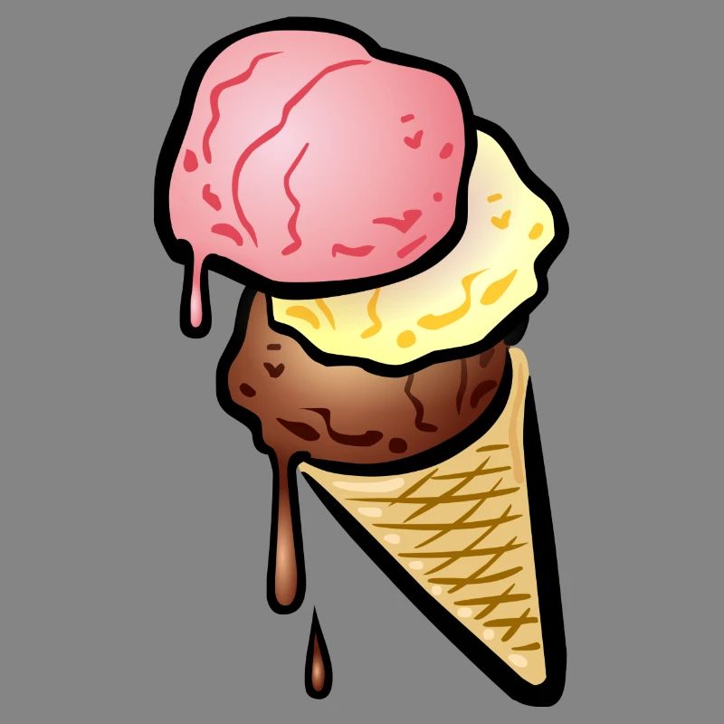 Eistüte mit drei Kugeln Eis