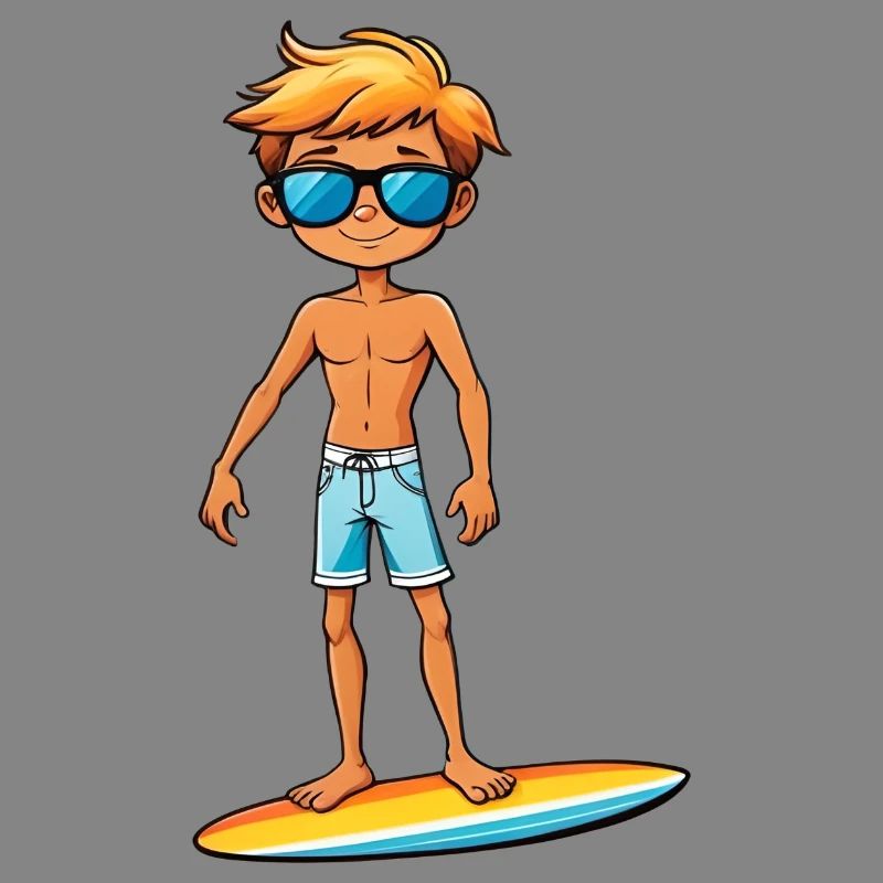Cool Young Surfer Dude Boy
