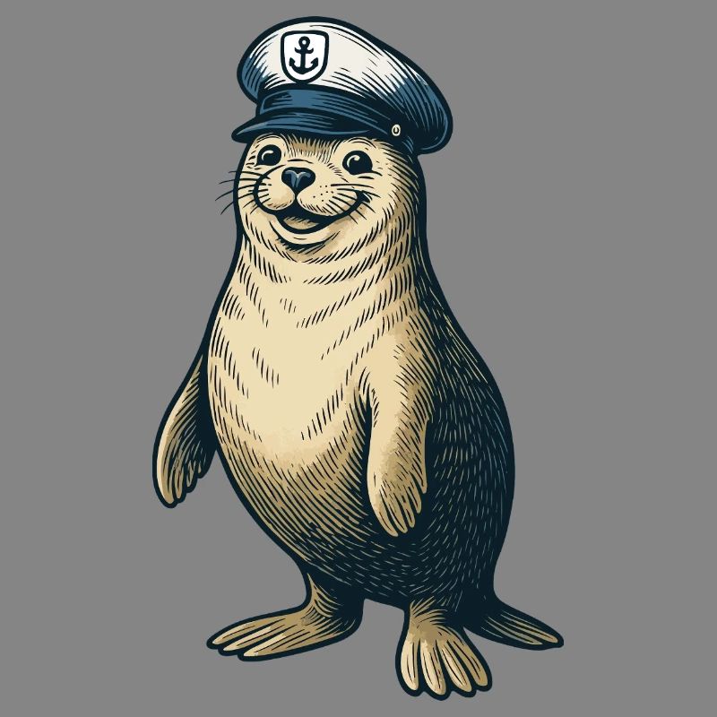 Seal with captain's cap