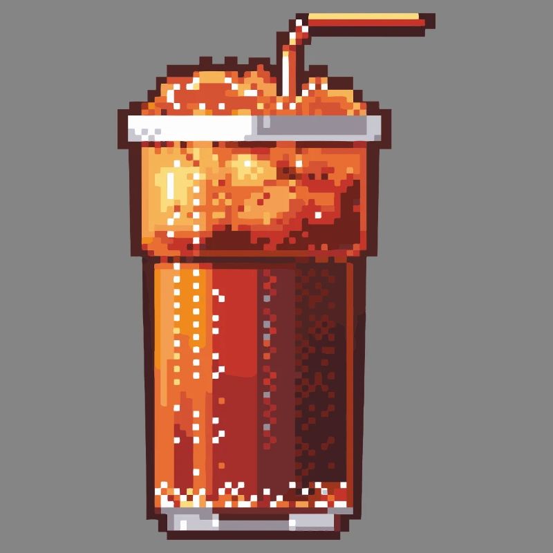 Pixel Cola Glas mit Eis