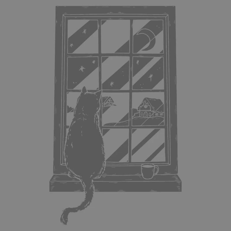 Cat Coffee Graphic Art