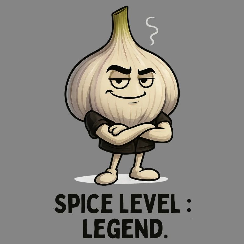 Garlic Legend Level Garlic Motif Illustration