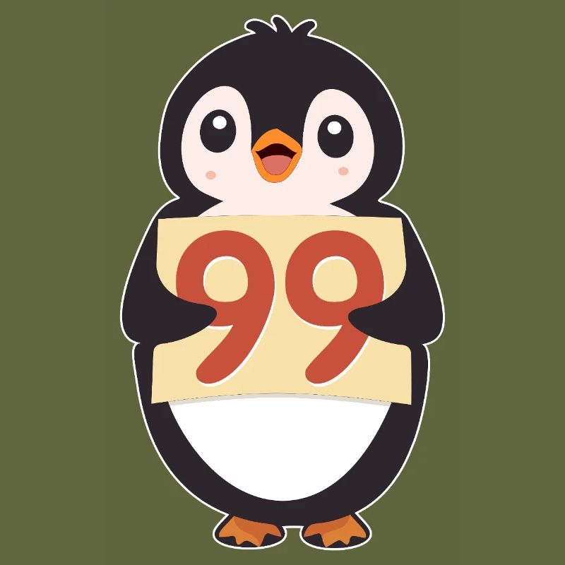 Penguin 99 Countdown-Schild