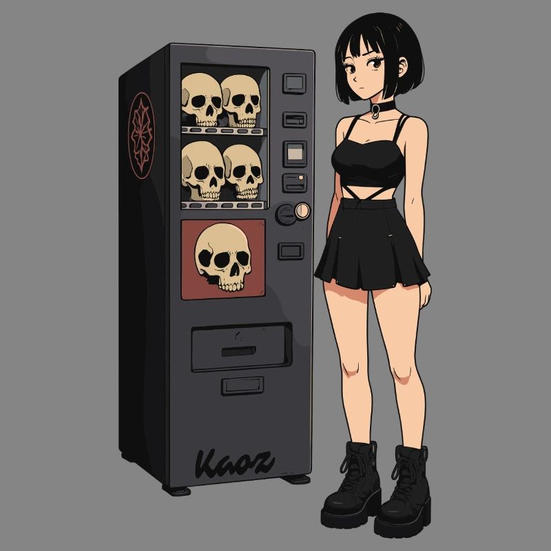 Skull Vending Machine Goth-Mädchen