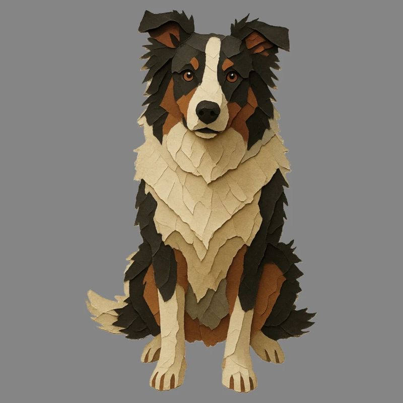 Geschichteter Papiercollie