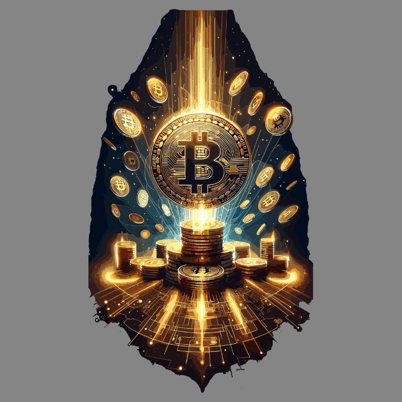 Bitcoin Explosion Digital Artwork