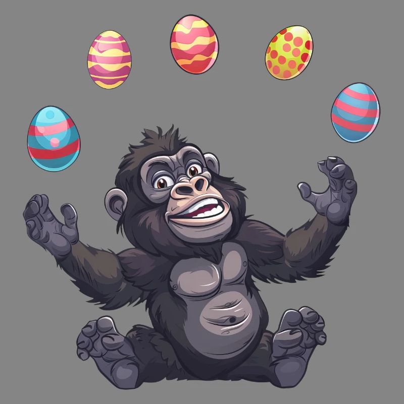 Ostern Gorilla Jongleur mit Eiern