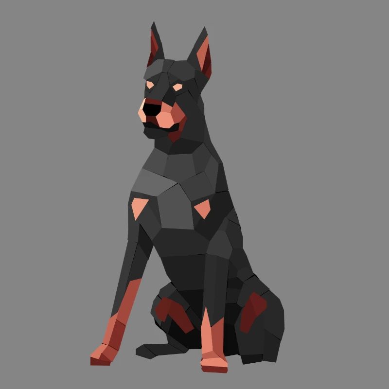 Moderner Dobermann – Low-Poly-Kunst