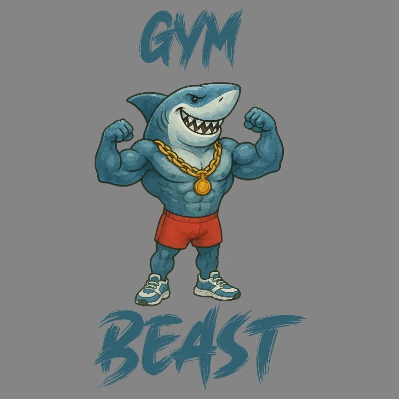 shark-comic-bodybuilder-gym