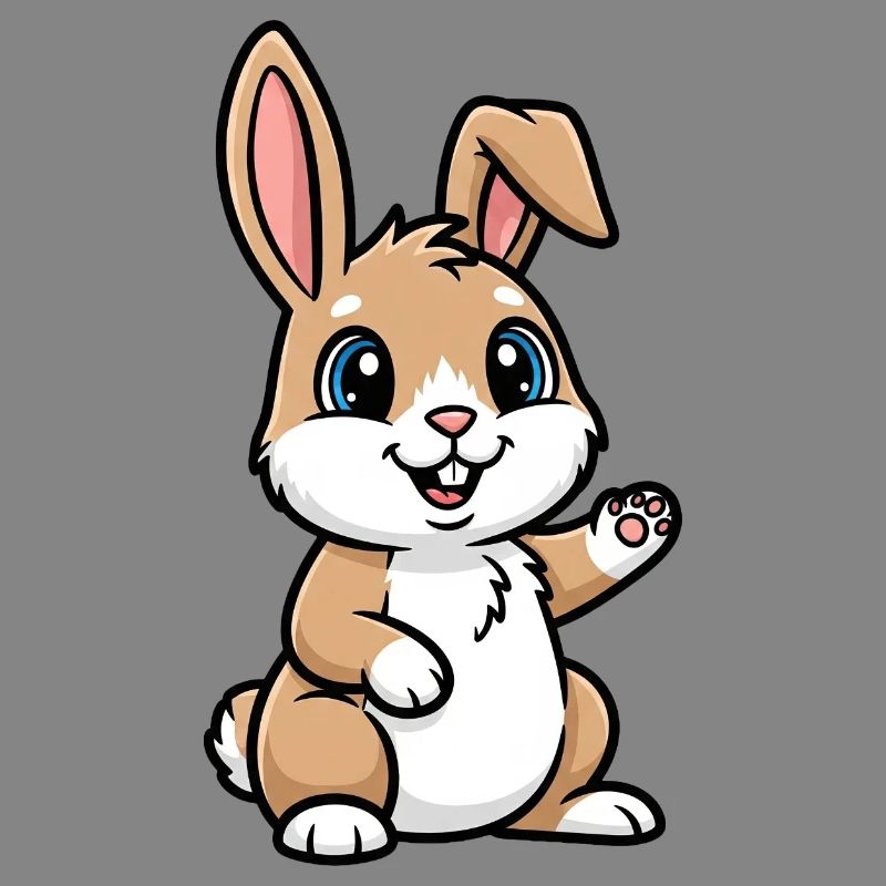 Cute Easter bunny with big eyes