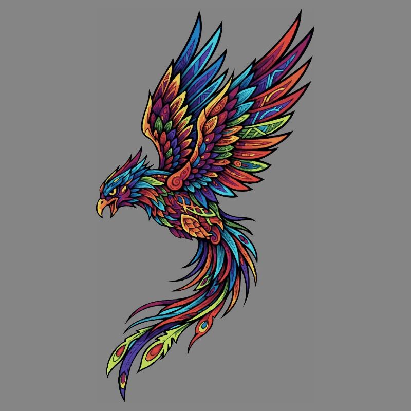 Neon Phoenix on Black