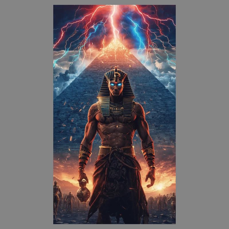 Pharaon du Tonnerre devant la pyramide