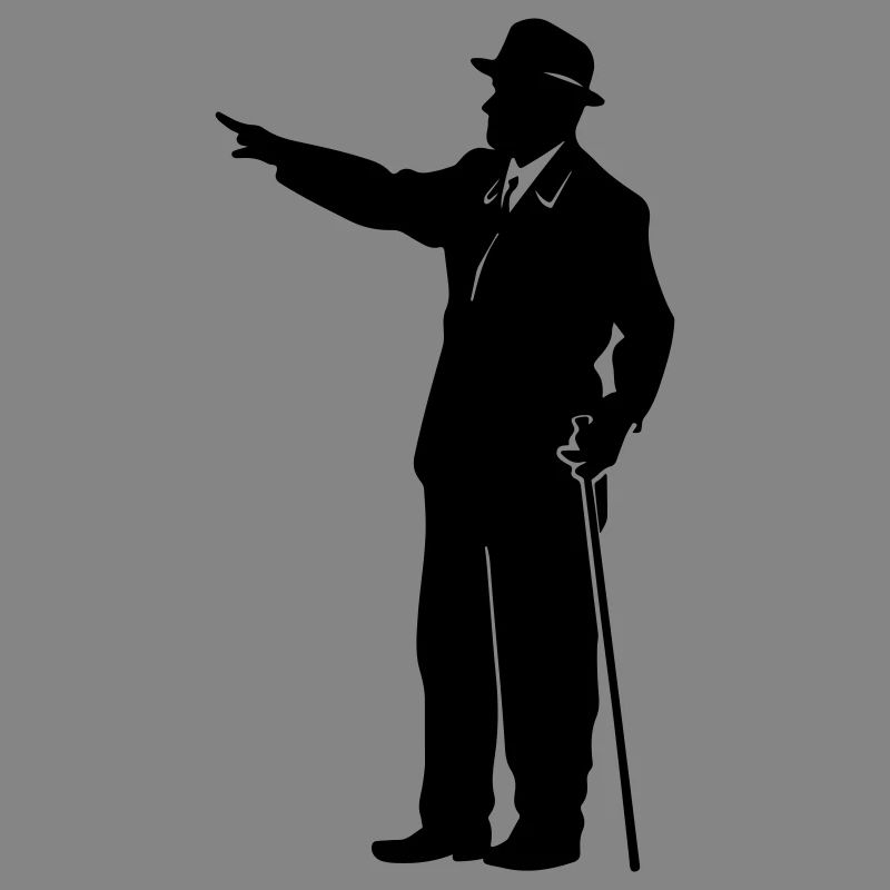 Silhouette de gentleman avec canne