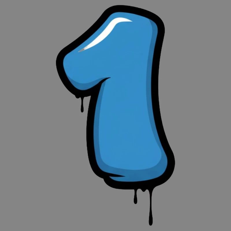 Blue number one design
