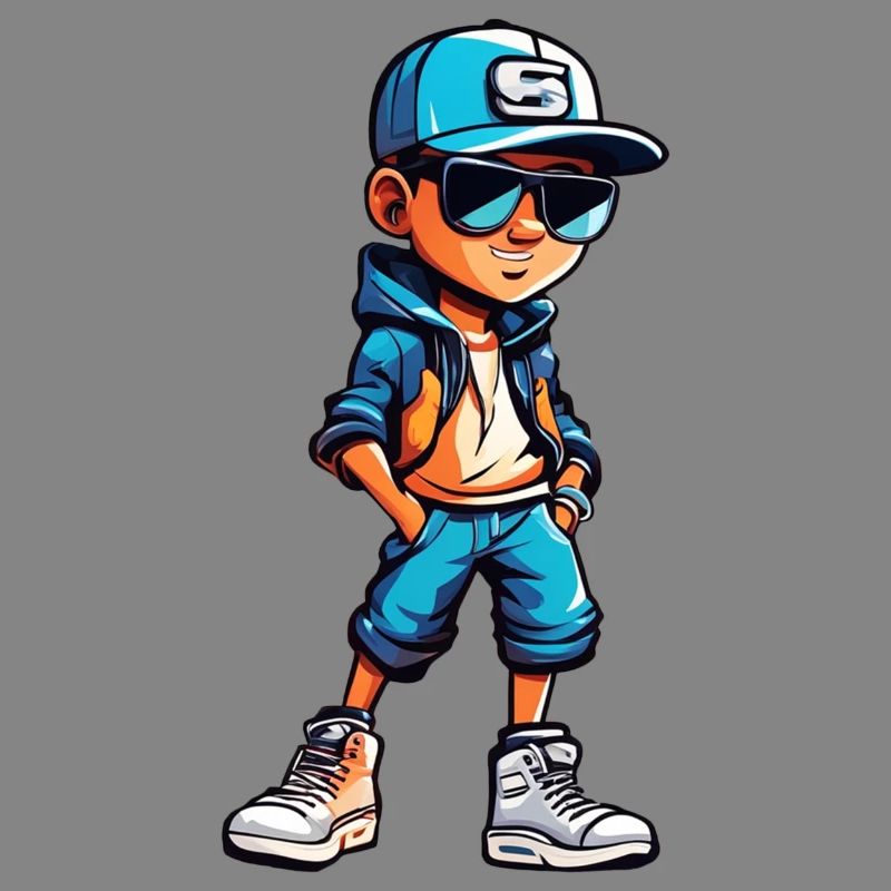 Cooler junger Cartoon-Junge