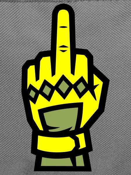 Mittelfinger Handschuh Gelb Symbol