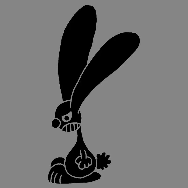 Grumpy black rabbit